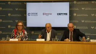 María Jesús Llorente, Miguel Marzo y Manuel Rodríguez Chiesa.
