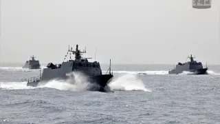 Buques de la Armada de Taiwán participan en un ejercicio militar en Taiwán