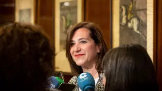 Sara Fernández, este martes en Zaragoza.