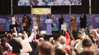 Imágenes del mitin de Podemos en Zaragoza