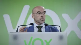 Archivo - El eurodiputado de Vox Jorge Buxadé, ofrece un rueda de prensa tras la reunión del Comité de Acción Política del partido, en Madrid (España), a 7 de septiembre de 2020.