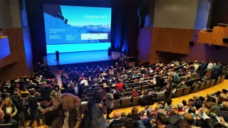 Jornada de proyección de cortos del PMFF en el Palacio de Congresos de Huesca.