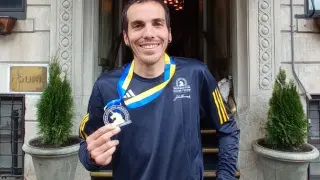 Alfonso Sanz, aragonés en el Maratón de Bostón.