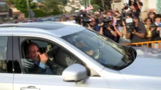 El Rey emérito Juan Carlos I a su llegada a la vivienda de su amigo, Pedro Campos, a 19 de mayo de 2022, en Sanxenxo.