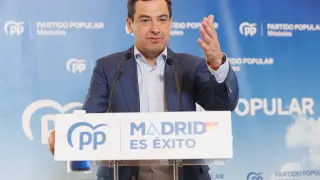 El presidente del PP andaluz y de la Junta de Andalucía, Juanma Moreno