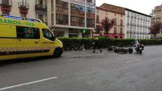 El accidente se ha producido en el último tramo del Paseo de María Agustín, antes de la Avenida de Madrid.
