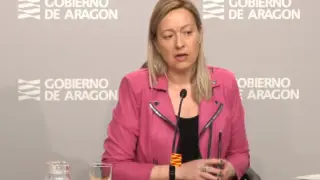 Marta Gastón en la rueda de prensa