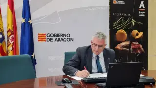 El consejero aragonés Joaquín Olona ha participado en la Conferencia Sectorial de Agricultura, celebrada de modo telemático.