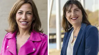 Natalia Chueca candidata del PP (izda.) y Lola Ranera, del PSOE (dcha.)