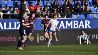 El Huesca femenino se midió al filial del Zaragoza CFF en El Alcoraz la temporada pasada.