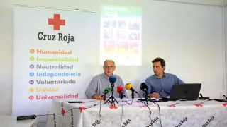 Bernardo Mas y Sifro González presentaron este miércoles la Memoria Provincial 2022 de Cruz Roja.