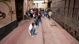 Protesta musical de padres e hijos de la AMPA Pilar Bayona del Conservatorio Profesional de Zaragoza.