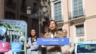 Natalia Chueca en la presentación de la app 'Zaragoza Segura'