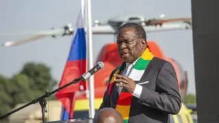 El presidente de Zimbabue Emmerson Mnangagwa.