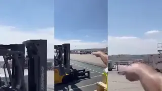 Maniobras previas del F-18 y momento de la colisión contra el suelo