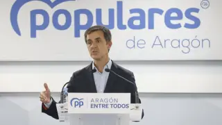 El secretario de organización del Partido Popular de Aragón, Pedro Navarro