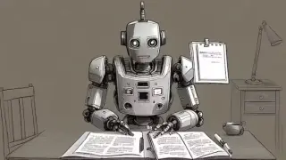 Inteligencia artificial trabajando en un texto escrito