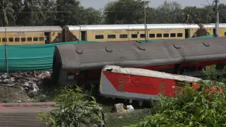 Descarrilamiento de tren en India.