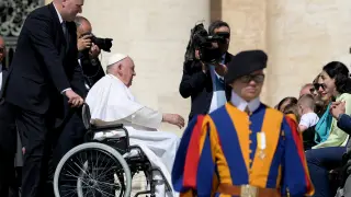 El Papa, este miércoles 7 de junio de 2023 en la audiencia en el Vaticano antes de ser ingresado en el hospital para ser operado.