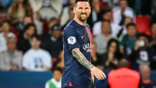 Leo Messi durante un partido del PSG.