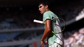 El tenista español Carlos Alcaraz durante la semifinal de Roland Garros.