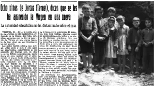 La noticia de HERALDO y una fotografía de la época del diario 'Lucha', actual 'Diario de Teruel'.