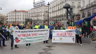 Protesta de los secretarios interinos de ayuntamiento el pasado 26 de mayo en Madrid.