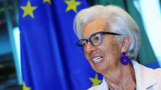 FILE PHOTO: European Central Bank President Christine Lagarde addresses the European Parliament's Committee on Economic and Monetary Affairs, at the European Parliament, in Brussels, Belgium June 5, 2023. REUTERS/Yves Herman/File Photo