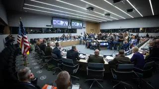 Reunión de la OTAN sin España en Bruselas.