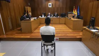 El acusado, este lunes, durante el juicio celebrado en la Audiencia Provincial de Zaragoza.