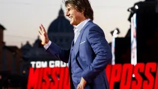 Tom Cruise en la premier de 'Misión imposible: Sentencia mortal'.