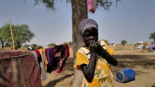 Refugiada de Sudán en el Chad.