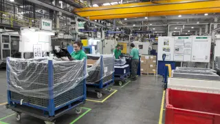 Línea de producción de la planta de Mann+Hummel en Zaragoza.