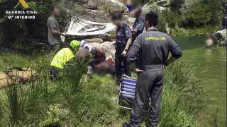 Un herido al sufrir una caída en la zona del Pozo de Pigalo, en Luesia