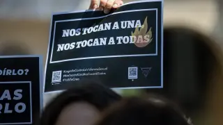 Protestas en Logroño contra el crimen machista.