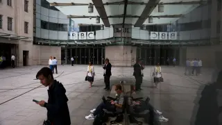 Trabajadores de la BBC en Londres.
