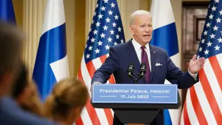 El presidente de Estados Unidos, Joe Biden, este jueves en Finlandia