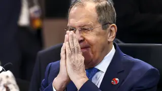 In this photo released by Russian Foreign Ministry Press Service, Russian Foreign Minister Sergey Lavrov gestures as he attends the ASEAN Post Ministerial Conference with Russia at the Association of Southeast Asian Nations (ASEAN) Foreign Minister's Meeting in Jakarta, Indonesia, Thursday, July 13, 2023. (Russian Foreign Ministry Press Service via AP)