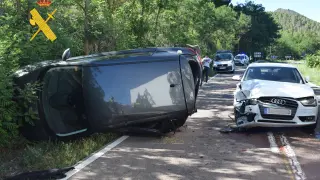 Investigan a un conductor en Teruel por provocar una colisión múltiple que deja a dos heridos