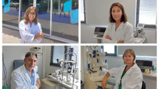 De izquierda a derecha, los doctores Blanca Lario, María José Bernad, Enrique Mínguez y Pilar Manrique