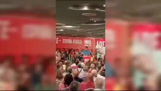 En su mitin en Huesca Sánchez ha reclamado el voto al PSOE para frenar a la extrema derecha.