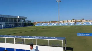 El campo central del Pinatar Arena, donde el Real Zaragoza se enfrenta a las 20.00 al FC Cartagena.