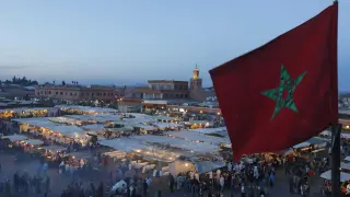Vista de la plaza Yamaa al Fna de Marrakech.