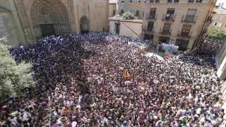 Chupinazo de las Fiestas de San Lorenzo en Huesca. gsc1