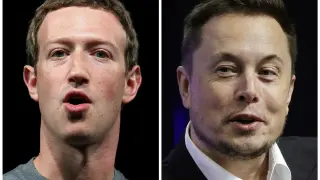 Mark Zuckerberg, a la izquierda, y Elon Musk.