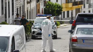 Policía en Pozoblanco (Córdoba) tras el posible asesinato machista.