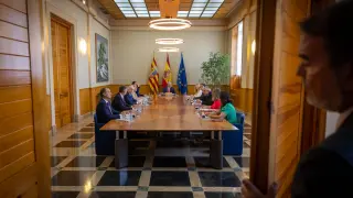 Primer consejo de gobierno tras la toma de posesión de los nuevos consejeros del Gobierno de Aragón.