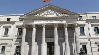 Palacio de las Cortes en la carrera de San Jerónimo de Madrid