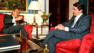 Jordi Pujol y José María Aznar, durante una reunión en la Moncloa.
