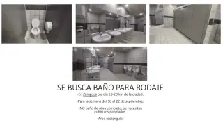 Se busca un baño para el rodaje de un cortometraje en Zaragoza